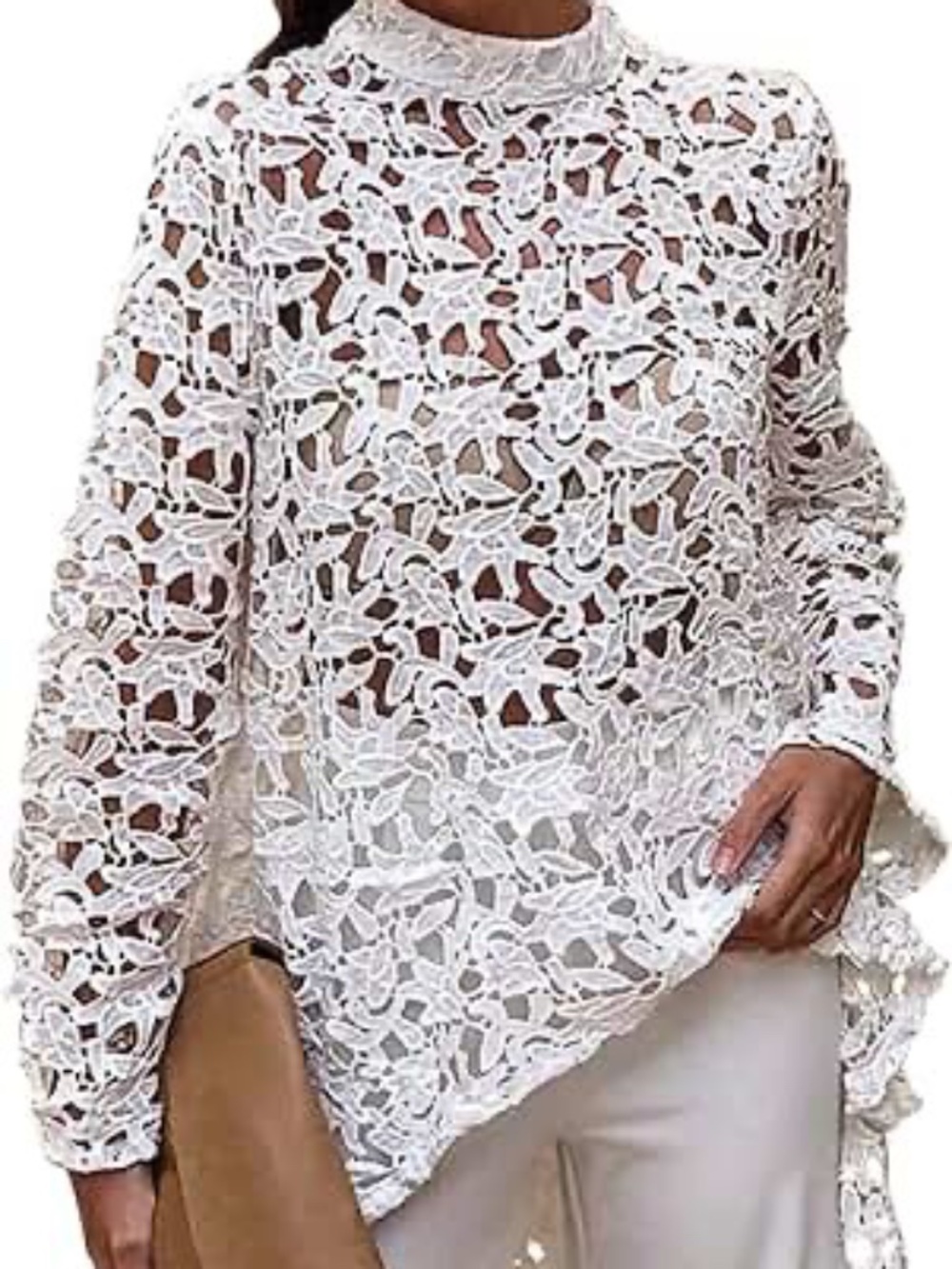 PRETTYGARDEN Women's Long Sleeve Round Neck High Low Asymmetrical Irregular Hem